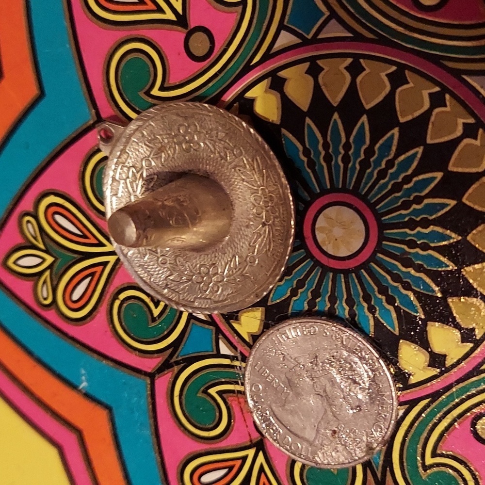 Mini Mexican silver Sombrero perfect timing for day of the dead